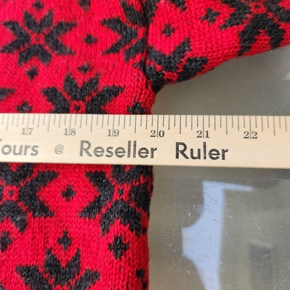 Vintage Rugged Bear Cardigan Women’s Small Red Blue Wool Nordic Zipper - Picture 8 of 9